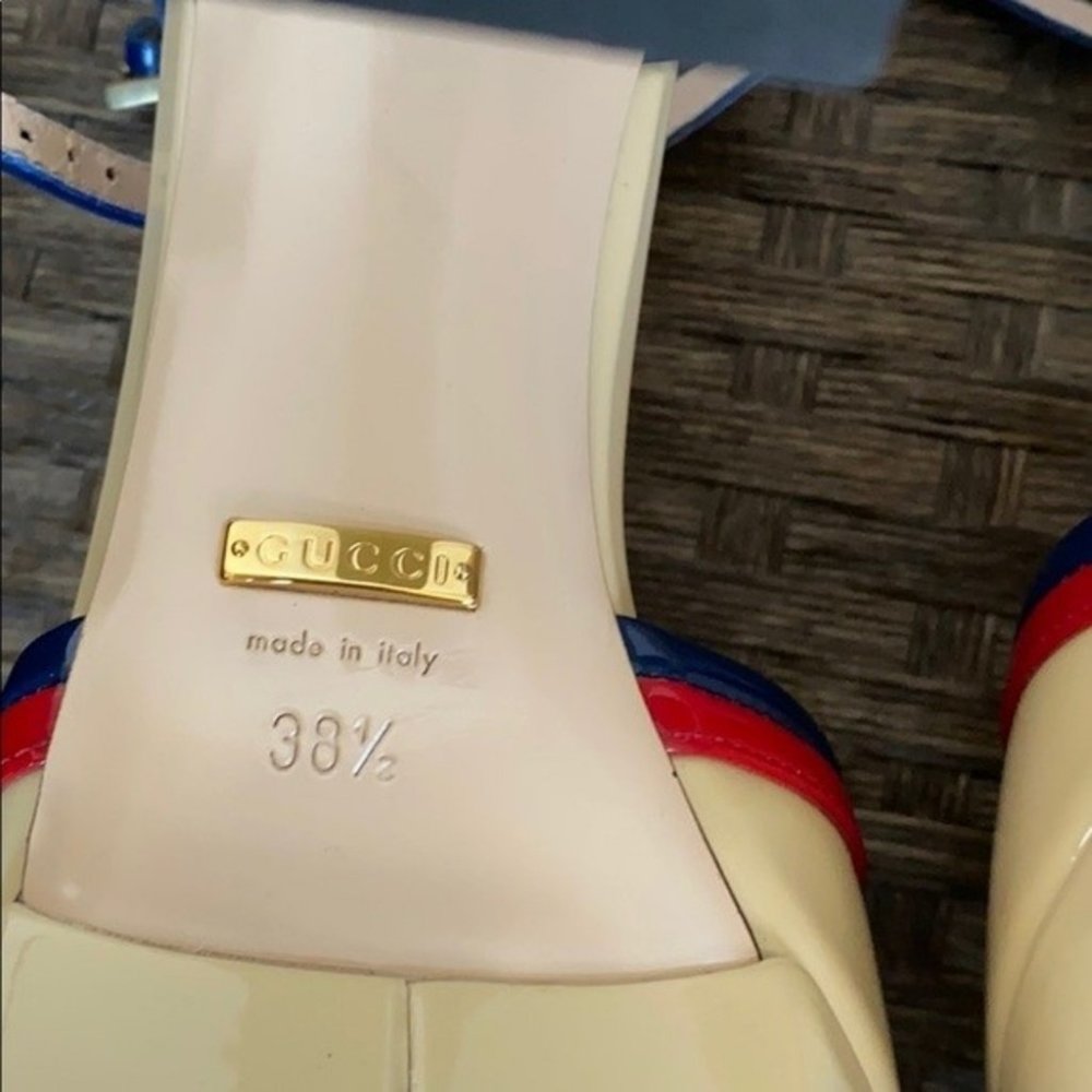 Gucci patent nude blue and red platform heels - Picture 7 of 8